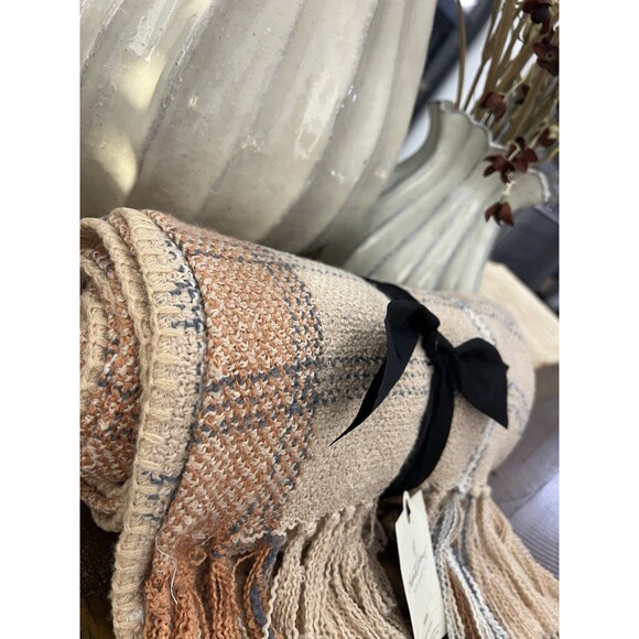 Soft Woven Plaid Throw Blanket - Hearth & Hand with Magnolia - Blush/Sand NEW - Picture 7 of 7